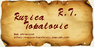 Ružica Topalović vizit kartica
